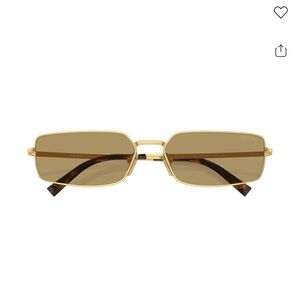 Prada Gold Frame Sunglasses with Brown Lenses
